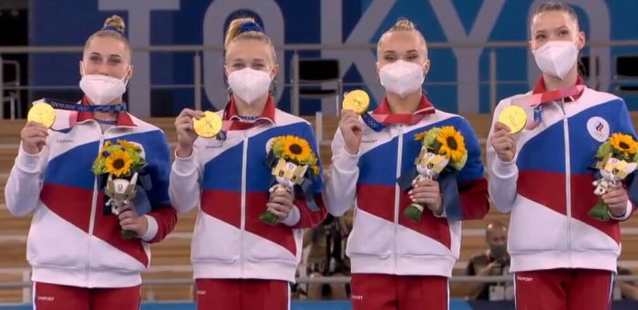 Женская сборная команда России Олимпийские чемпионы Токио 2020 в командном многоборье!