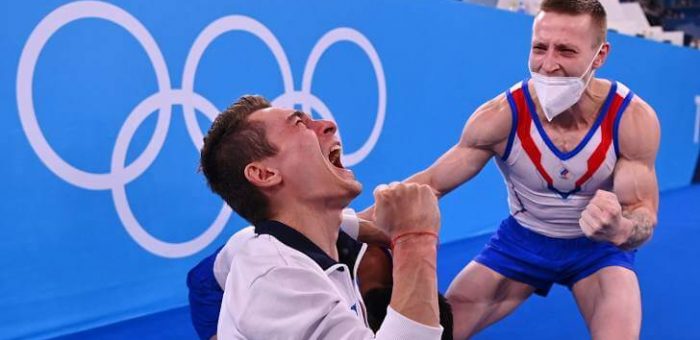Мужская сборная команда России Олимпийские чемпионы Токио 2020 в командном многоборье!